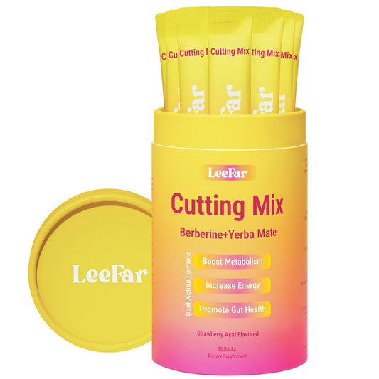 Cutting Drink Mix – GLP-1 Drink Mix with 5-HTP, Yerba Mate & Magnesium, FOS | Supports Satiety Signaling, Energy & Gut Health | Strawberry Açaí Flavor – 30 Servings